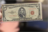 1953 $5.00 Red Seal Star Note