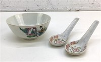 Vintage SGK China Bowl & 2 Spoons