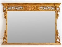 Rococo Style Carved Giltwood Overmantel Mirror