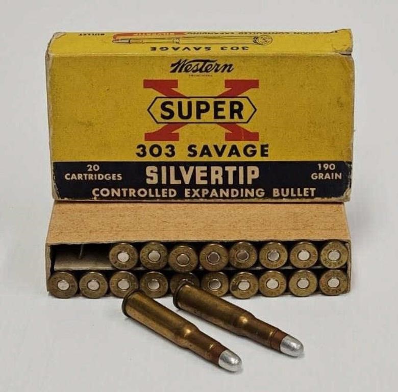 Box (20) Vintage Western 303 Savage Cartridges
