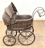 Antique Victorian Style Baby Doll Stroller / Pram