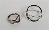 2 Sterling Rings - Infinity, Double Band