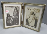 Pair/framed ca. 1898-1910 Indian postcards-Squaw