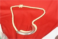 A Bone and Sterling Necklace