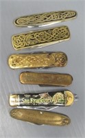 (6) Folding knives, includes Boyertown Casket Co,