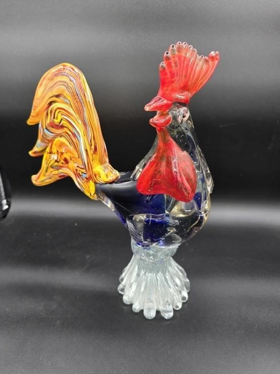 Art Glass Rooster Murano Style
