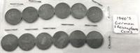 1940's German 1 Reichspfennig coins.