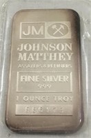 .999 Silver 1 Troy ounce bar.