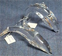 PAIR BACCARAT CRYSTAL DOLPHINS MADE IN FRANCE