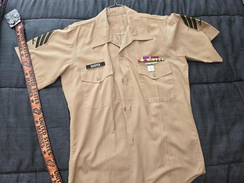 Marine shirt and belt