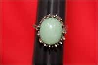 A Jade and Sterling Ring