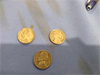 3 WWII Jefferson Nickels