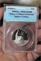 Anacs Graded 1988 Statue of Liberty Coin