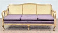 Queen Anne Country Influenced Cane Sofa