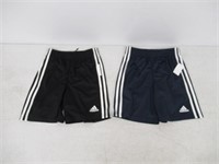 2-Pk Adidas Boy's SM Short, Black and Blue Small