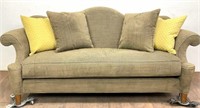 Pearson Upholstered Camelback Sofa & 4 Pillows
