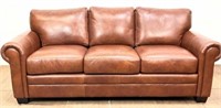 Traditional Style Faux Leather Pillowback Sofa