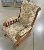 Antique Wood Carved Rocking Arm Chair