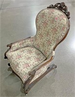Antique Victorian Carved Mahogany Rocking Chair