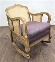 Queen Anne Country Influenced Cane Rocking Chair