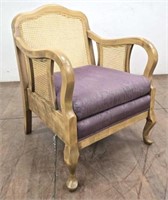 Queen Anne Country Influenced Cane Club Chair