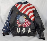 Leather World American Flag Jacket Size 5 X L