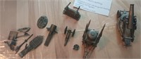 (5) Miniature pewter artillery cannons and extra