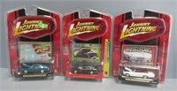 (3) Johnny Lightning Die Cast Cars in Packages.