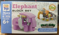 Lego style building block set elephant