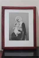 A Framed Madonna and Child Print