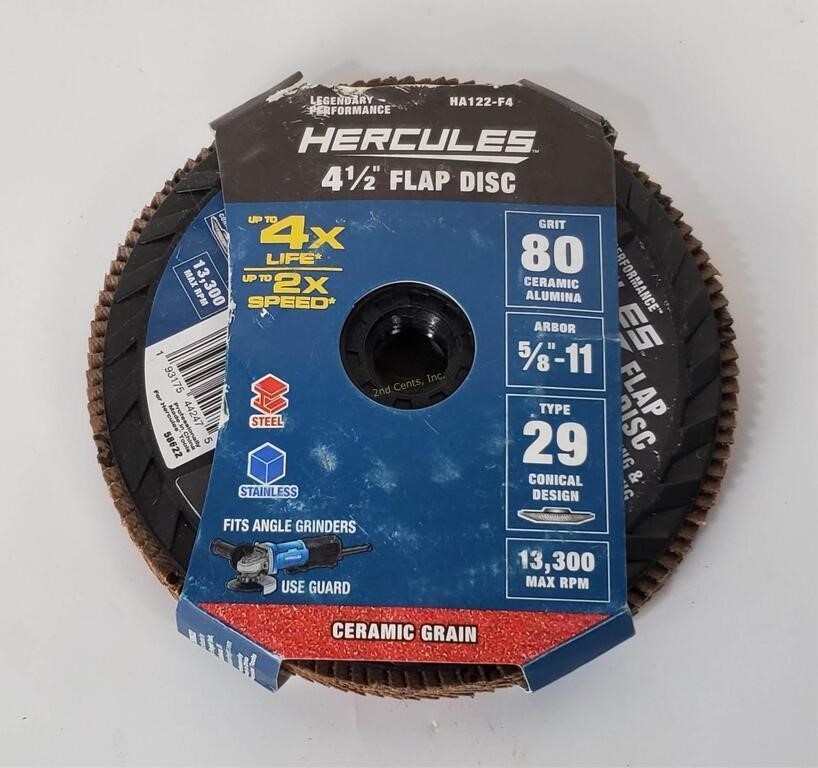 Hercules 80 Grit 4.5" Flap Disc