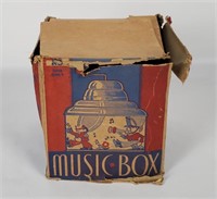 Vtg Ohio Art Co. Tin Music Box Toy