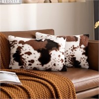 Woaboy Pack of 2 Luxury Faux Fur Throw Pillow Cove