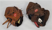 2 Rawlings Baseball Gloves 10" & 12"