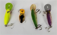 4 Vtg Fishing Lures - Thin Fin, Wee Wart