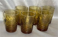 Set of 6 Small Yellow Juice Glasses