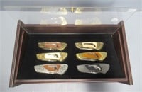 Franklin Mint display case with set of (6) pistol