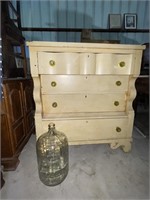 Antique SOLID Wood Dresser Uranium Glass Knobs