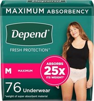 $75 - Depend Fresh Protection Adult Incontinence