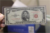 1953 $5.00 Red Seal Currency