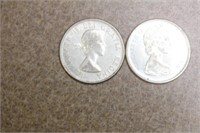 Lot of 2 Canadian Silver Half Dollars