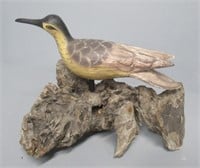 Unique hand carved bird on driftwood. Signed.