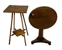 BAMBOO PLANT STAND AND TILT TOP SIDE TABLE