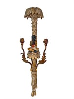 WOOD CARVED & GILDED ITALIAN BLACKAMOOR SCONCE