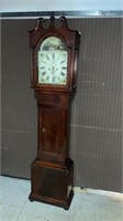 Early Mahogany Grandfather Clock w/ Key