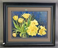 Watercolour of Yellow Tulips