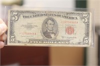 1953 B $5.00 Red Seal Star Note