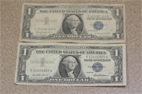 Lot of 2 1957 Blue Seal $1.00 Note