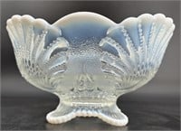Antique LG Wright Opal Beaded Shell Pedestal Bowl