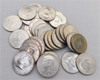 (31) 1970's-1990's Kennedy Half Dollars.